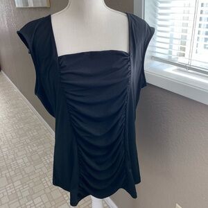 Style & Co. black ruched square neck tank, Sz. 2X